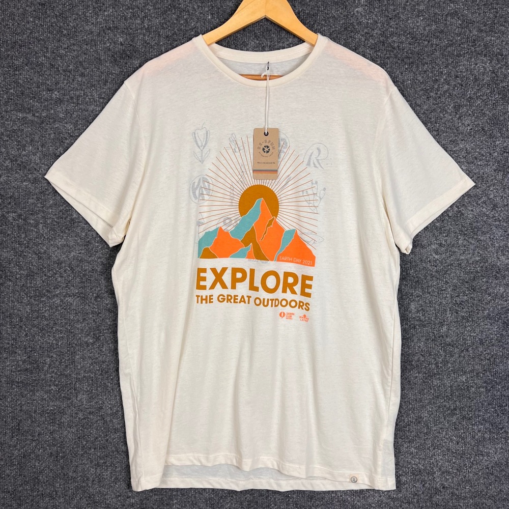 NEW Re Spun Marine Layer T-Shirt Mens XL Cream New Earth Day Sierra Club Tee